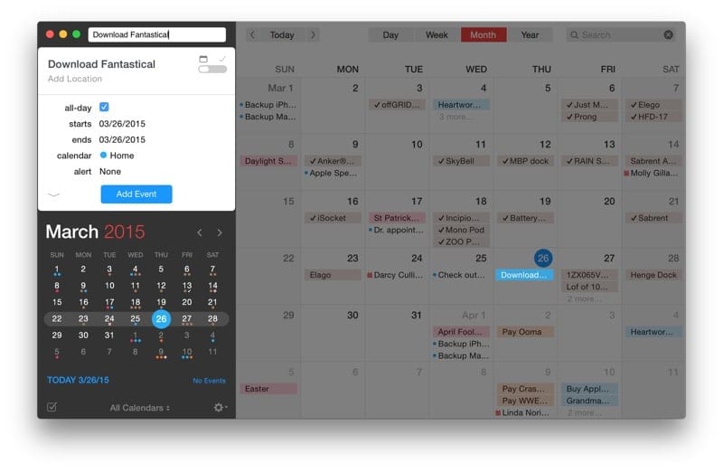 floating calendar for mac